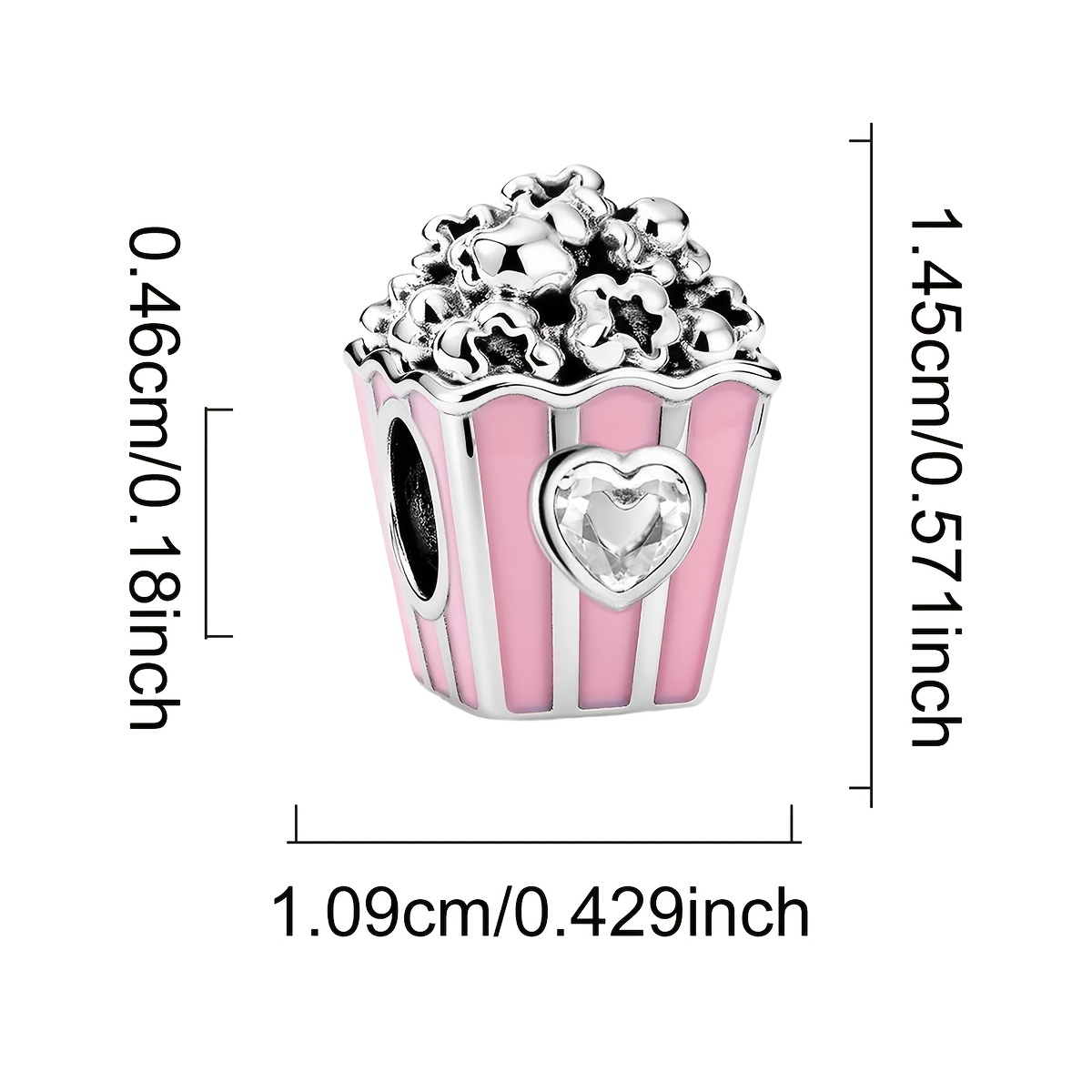 Women's 925 Silver Popcorn DIY Pendant Beaded